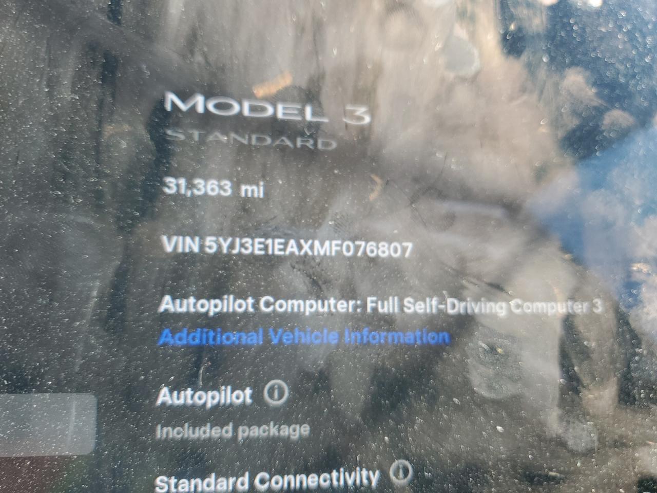 2021 Tesla Model 3 VIN: 5YJ3E1EAXMF076807 Lot: 80486925