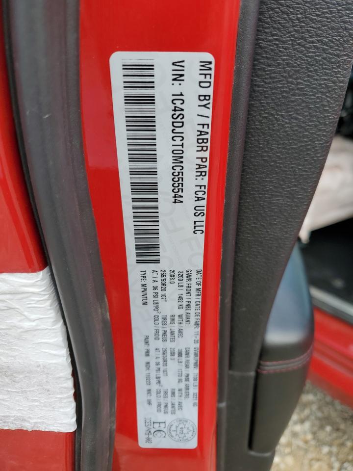 2021 Dodge Durango R/T VIN: 1C4SDJCT0MC555544 Lot: 70867355