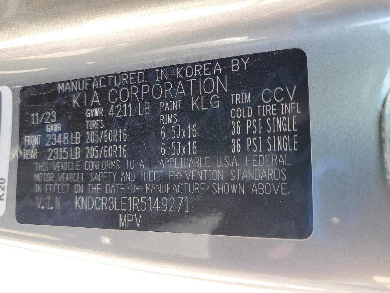 2024 Kia Niro Ex VIN: KNDCR3LE1R5149271 Lot: 81655095