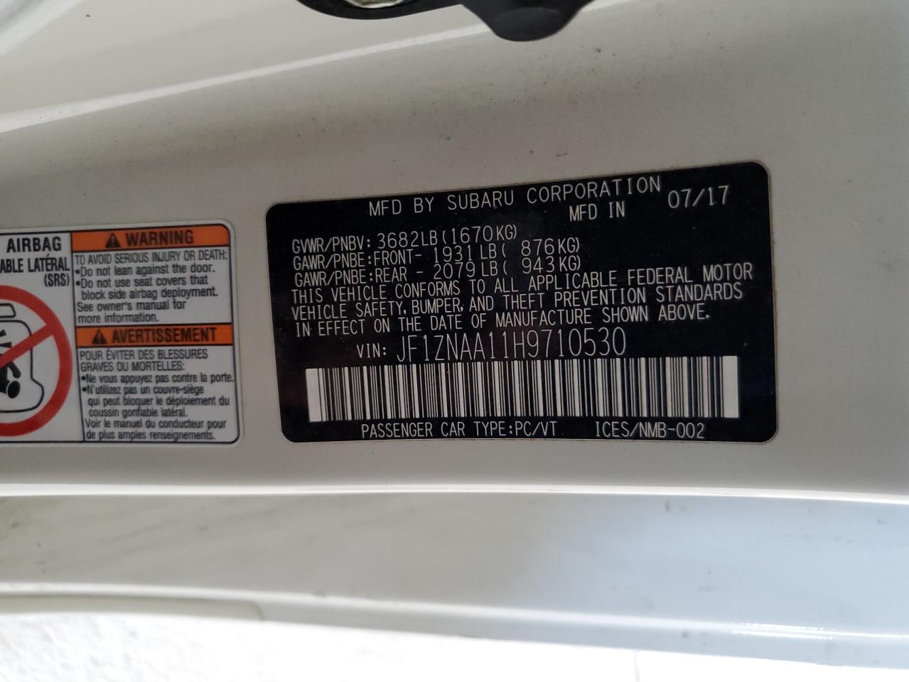 2017 Toyota 86 Base VIN: JF1ZNAA11H9710530 Lot: 72077965