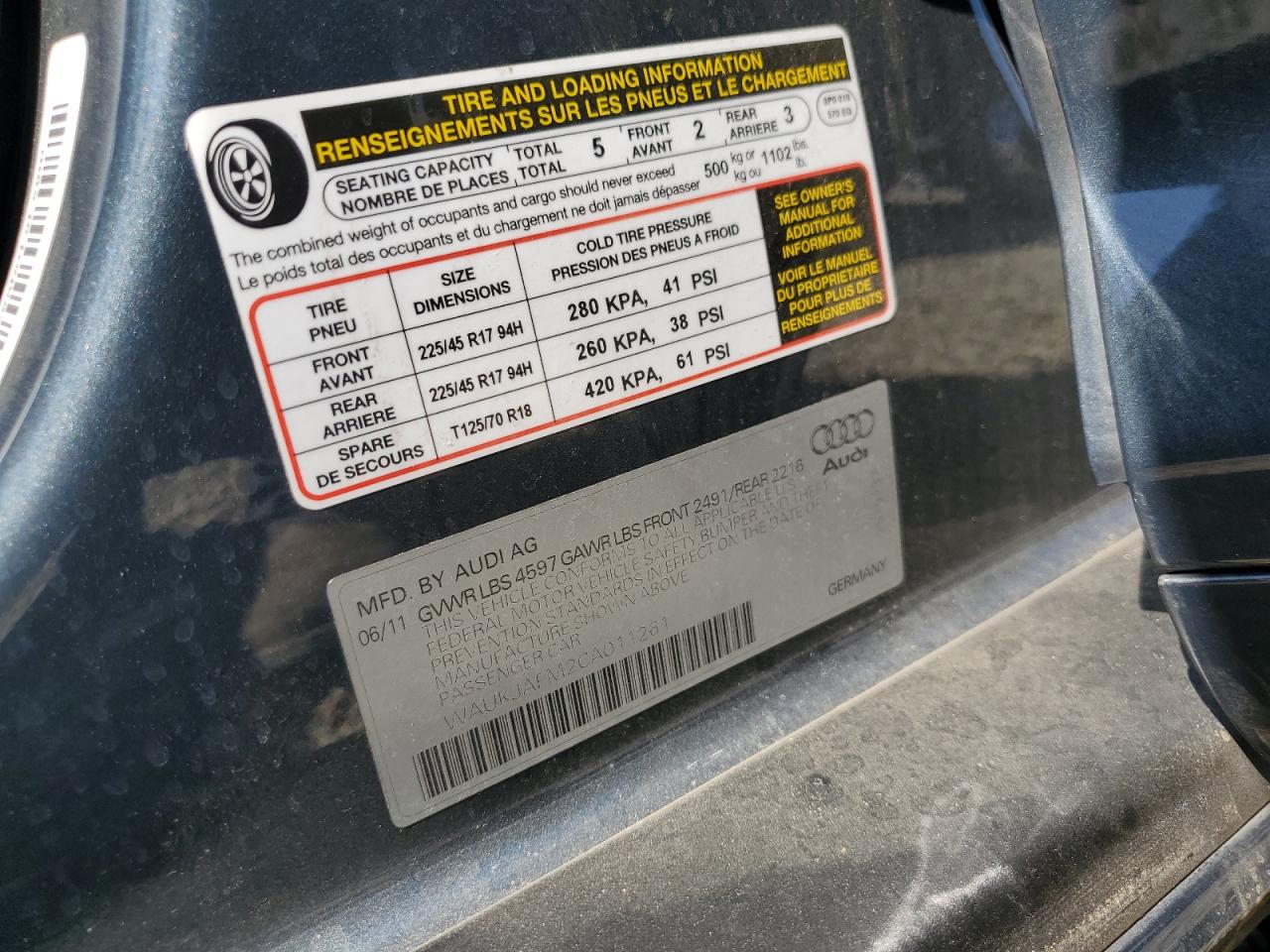 Фото: WAUKJAFM2CA011261