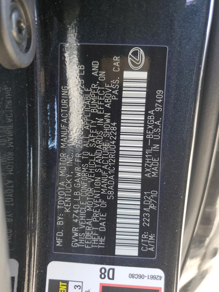 2024 Lexus Es 300H Base VIN: 58ADA1C12RU042284 Lot: 72067385