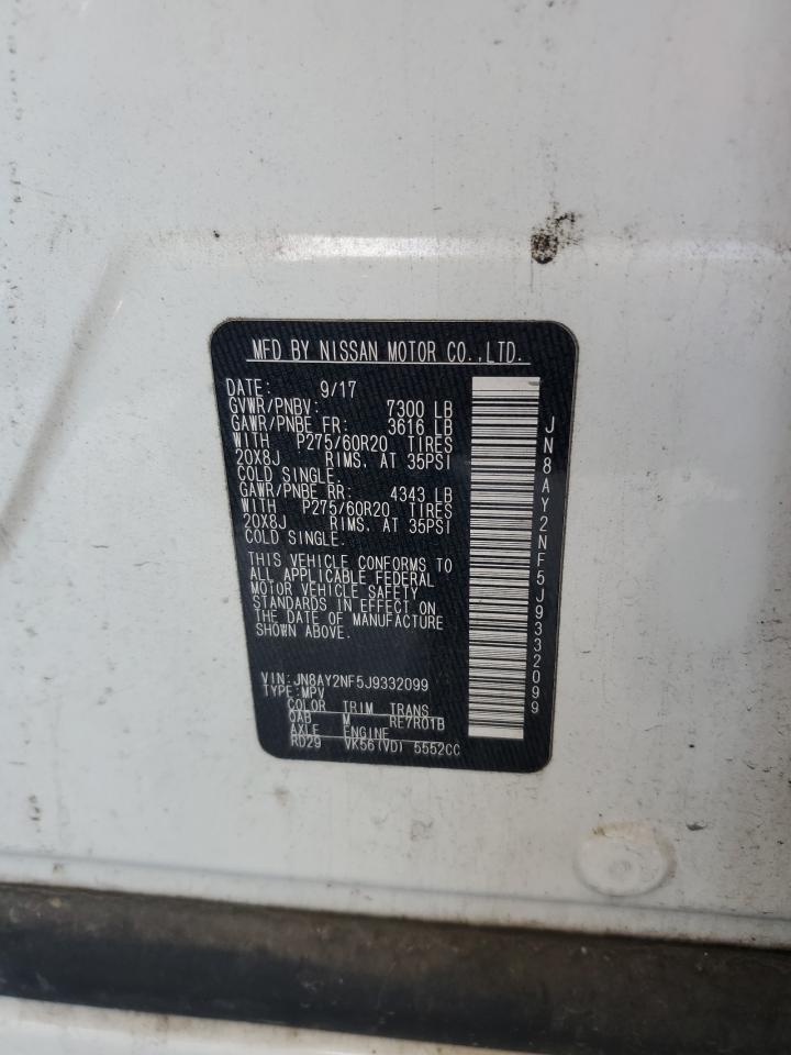 2018 Nissan Armada Platinum VIN: JN8AY2NF5J9332099 Lot: 80731335