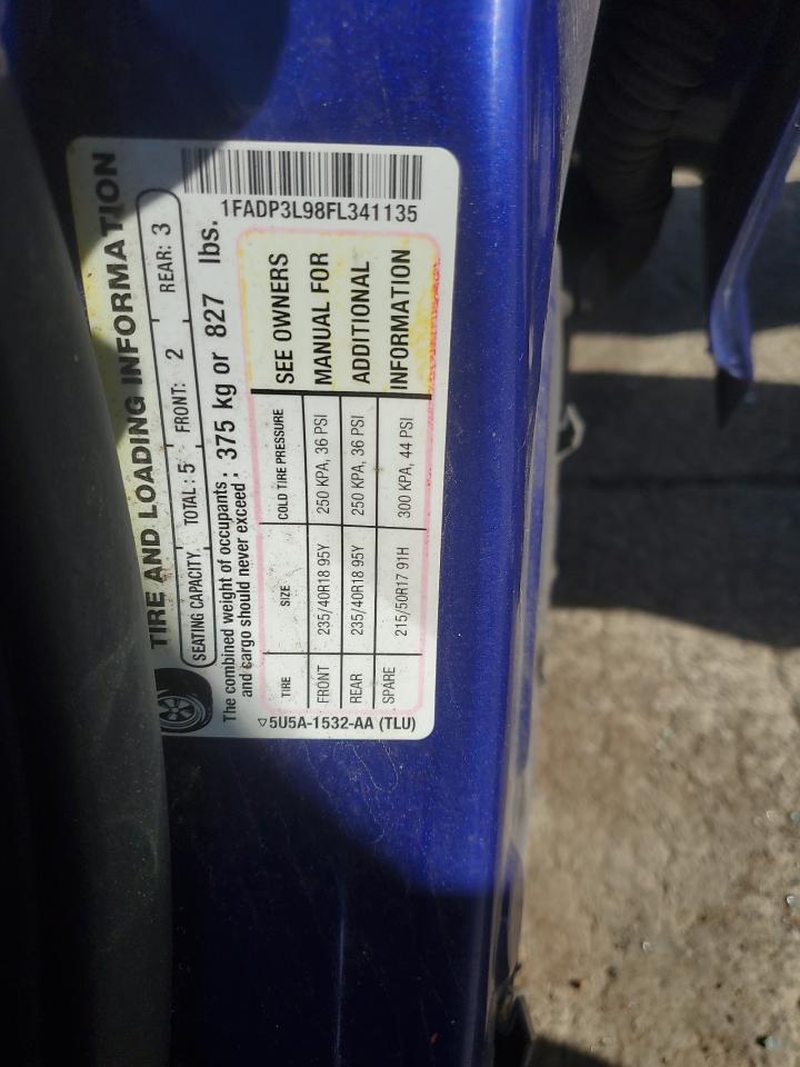 2015 Ford Focus St VIN: 1FADP3L98FL341135 Lot: 72095545