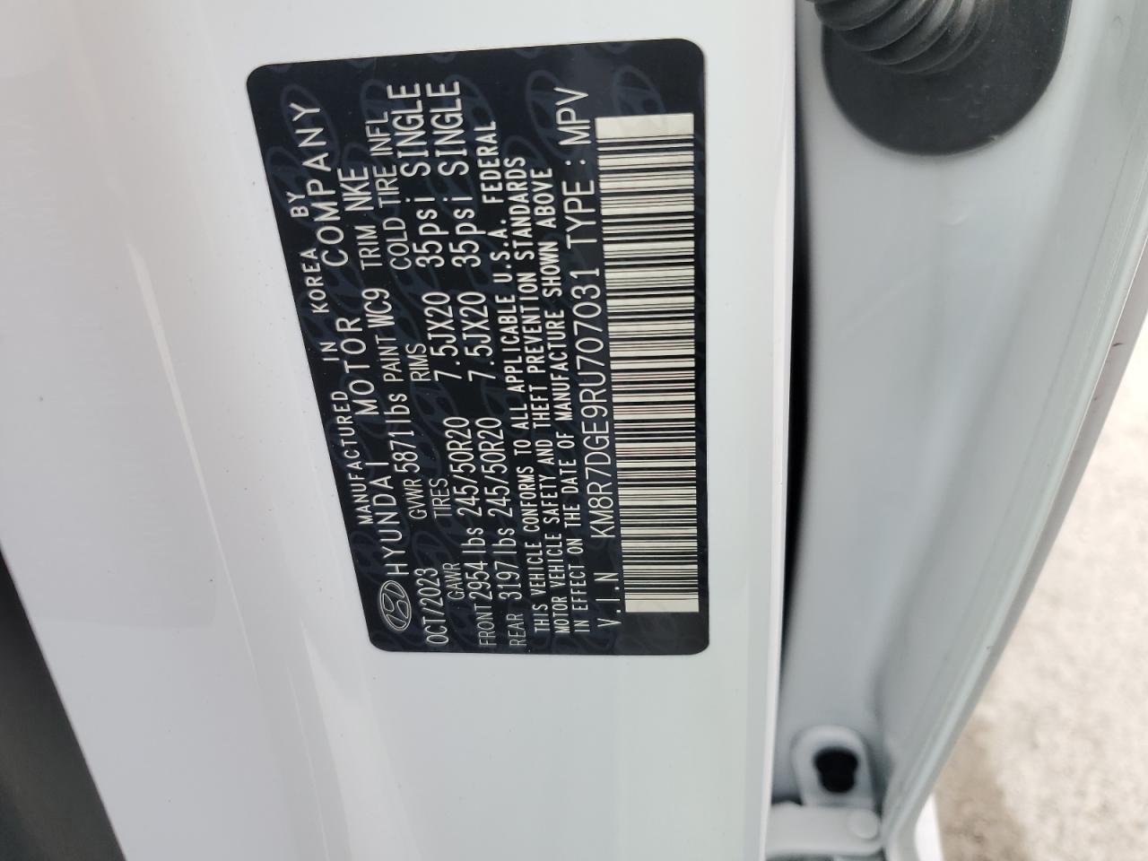 2024 Hyundai Palisade Calligraphy VIN: KM8R7DGE9RU707031 Lot: 71219015