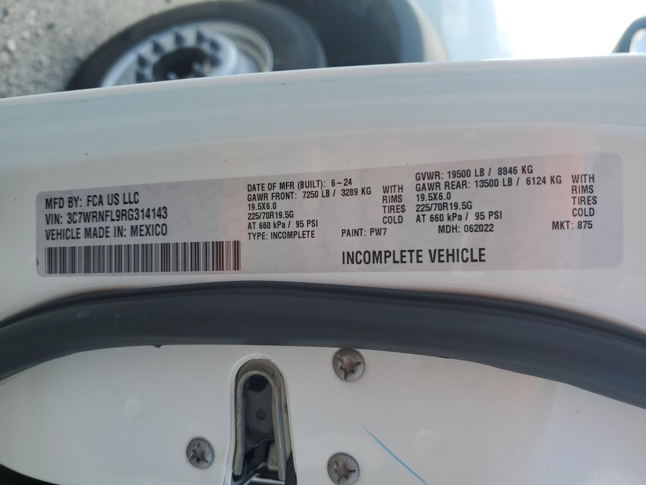 2024 Ram 5500 VIN: 3C7WRNFL9RG314143 Lot: 71088955