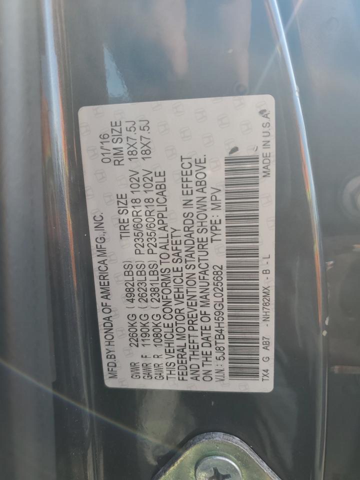 2016 Acura Rdx Technology VIN: 5J8TB4H59GL025682 Lot: 80891215