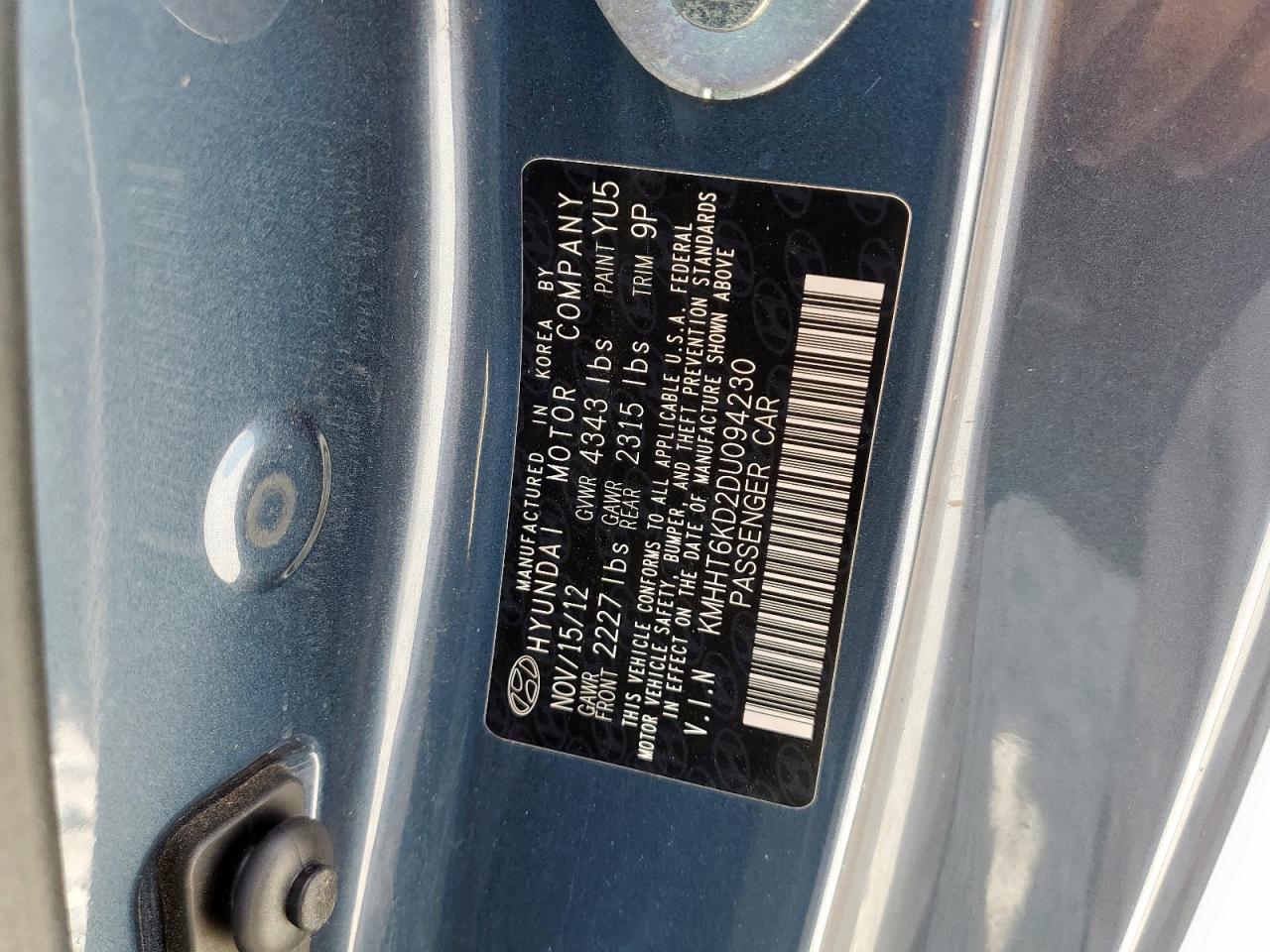 2013 Hyundai Genesis Coupe 2.0T VIN: KMHHT6KD2DU094230 Lot: 80676445