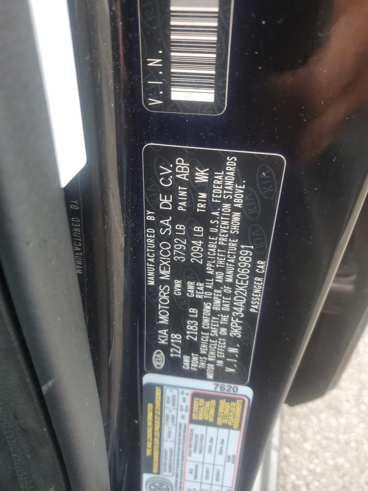 2019 Kia Forte Gt Line VIN: 3KPF34AD2KE069891 Lot: 83883355