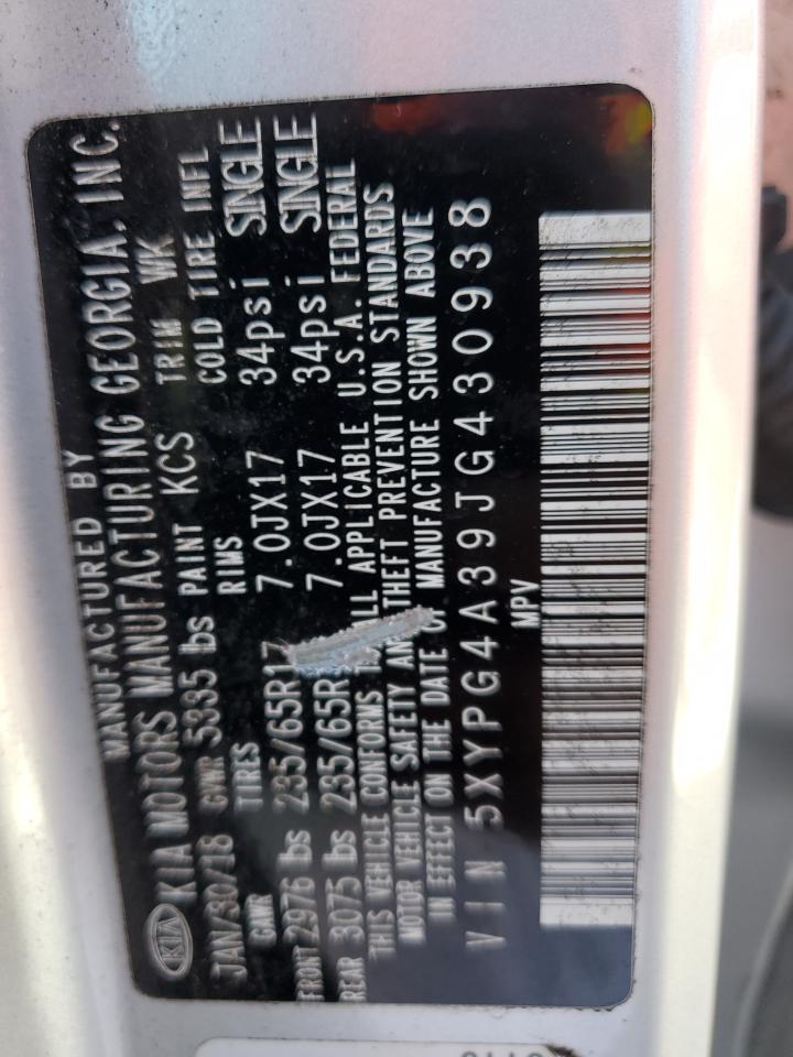 2018 Kia Sorento Lx VIN: 5XYPG4A39JG430938 Lot: 80784545