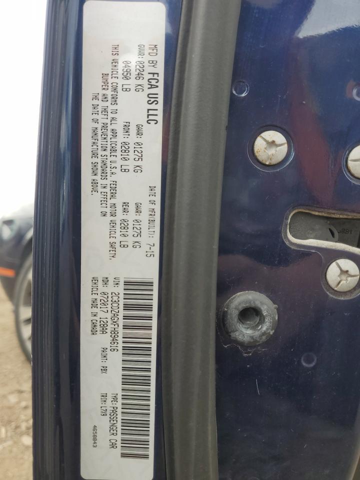 2015 Dodge Challenger Sxt VIN: 2C3CDZAGXFH894616 Lot: 82097045