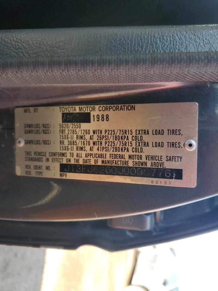 1988 Toyota Land Cruiser Fj62 Gx VIN: JT3FJ62G0J0090776 Lot: 80120445