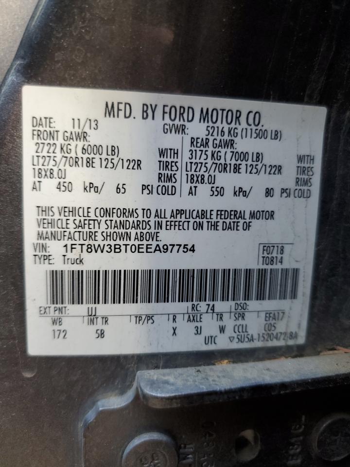 2014 Ford F350 Super Duty VIN: 1FT8W3BT0EEA97754 Lot: 71704545