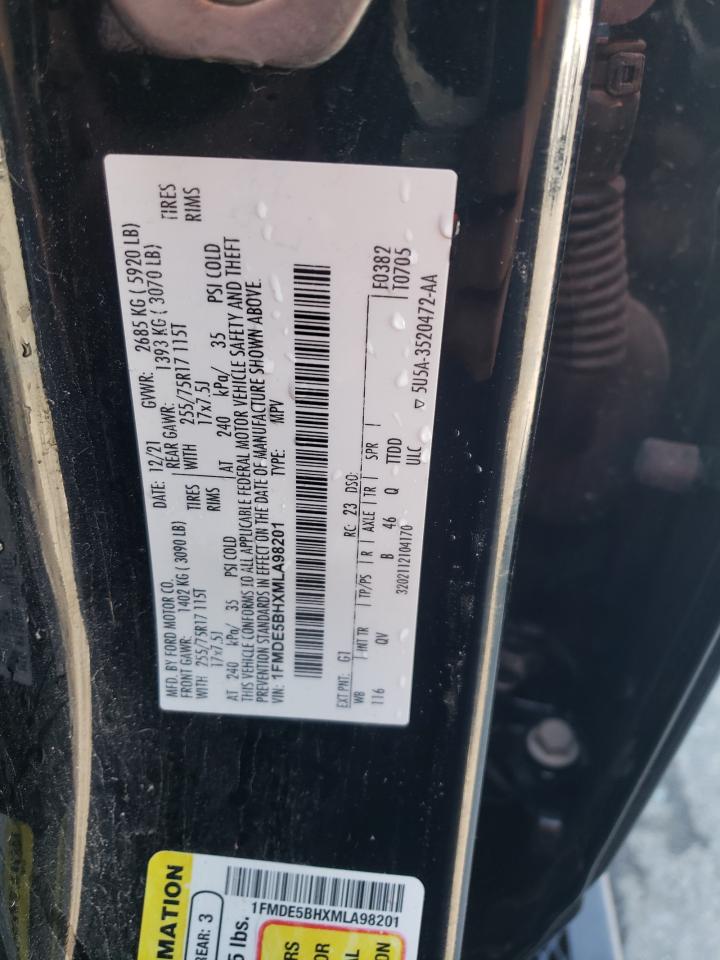 2021 Ford Bronco Base VIN: 1FMDE5BHXMLA98201 Lot: 80411535