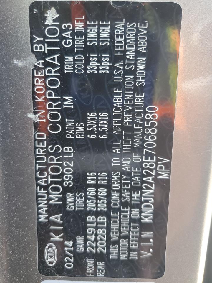 2014 Kia Soul VIN: KNDJN2A28E7068580 Lot: 71480995