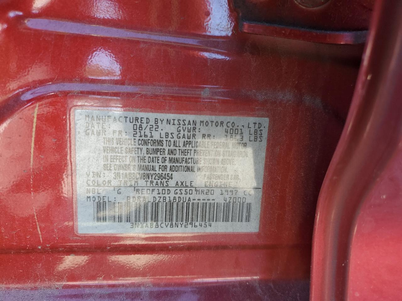 2022 Nissan Sentra Sv VIN: 3N1AB8CV8NY296454 Lot: 81207825