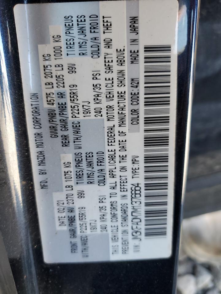 2021 Mazda Cx-5 Grand Touring VIN: JM3KFADM7M1376664 Lot: 70340965