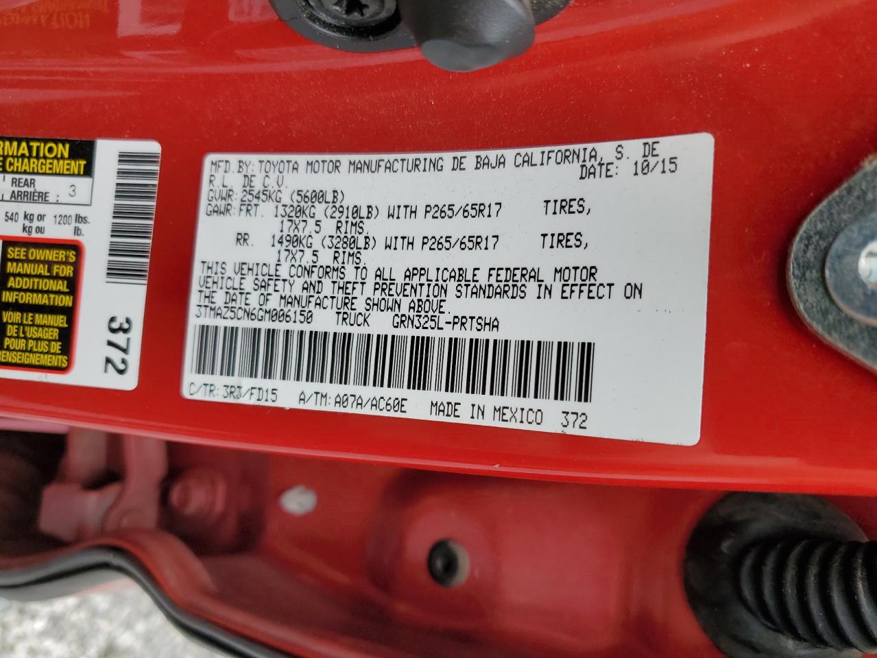 2016 Toyota Tacoma Double Cab VIN: 3TMAZ5CN6GM006150 Lot: 80720705