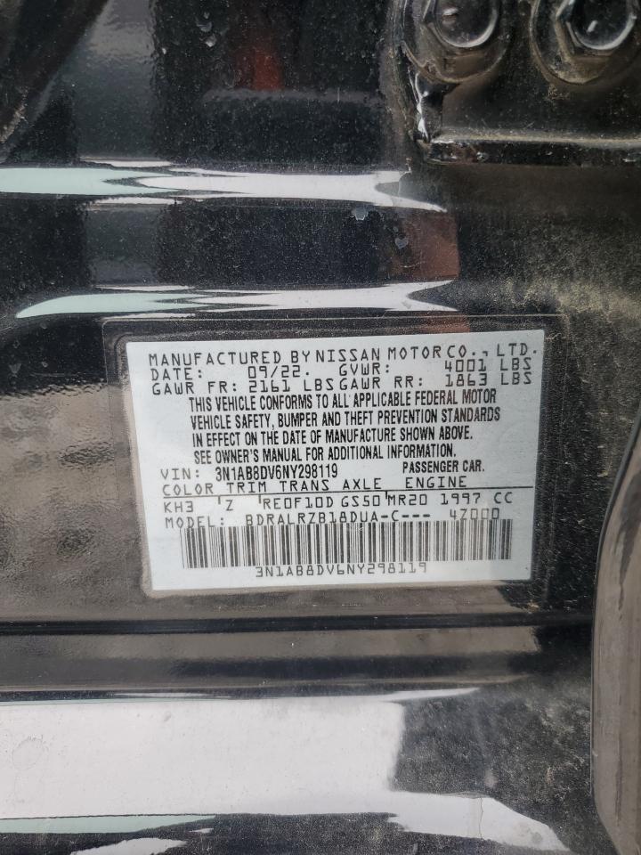 2022 Nissan Sentra Sr VIN: 3N1AB8DV6NY298119 Lot: 71595575