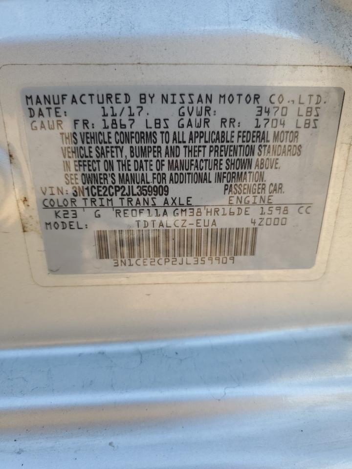 2018 Nissan Versa Note S VIN: 3N1CE2CP2JL359909 Lot: 80745365