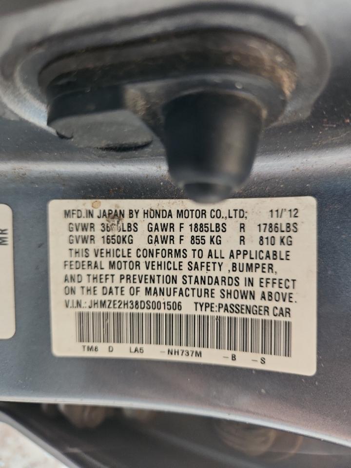 2013 Honda Insight VIN: JHMZE2H38DS001506 Lot: 81755155