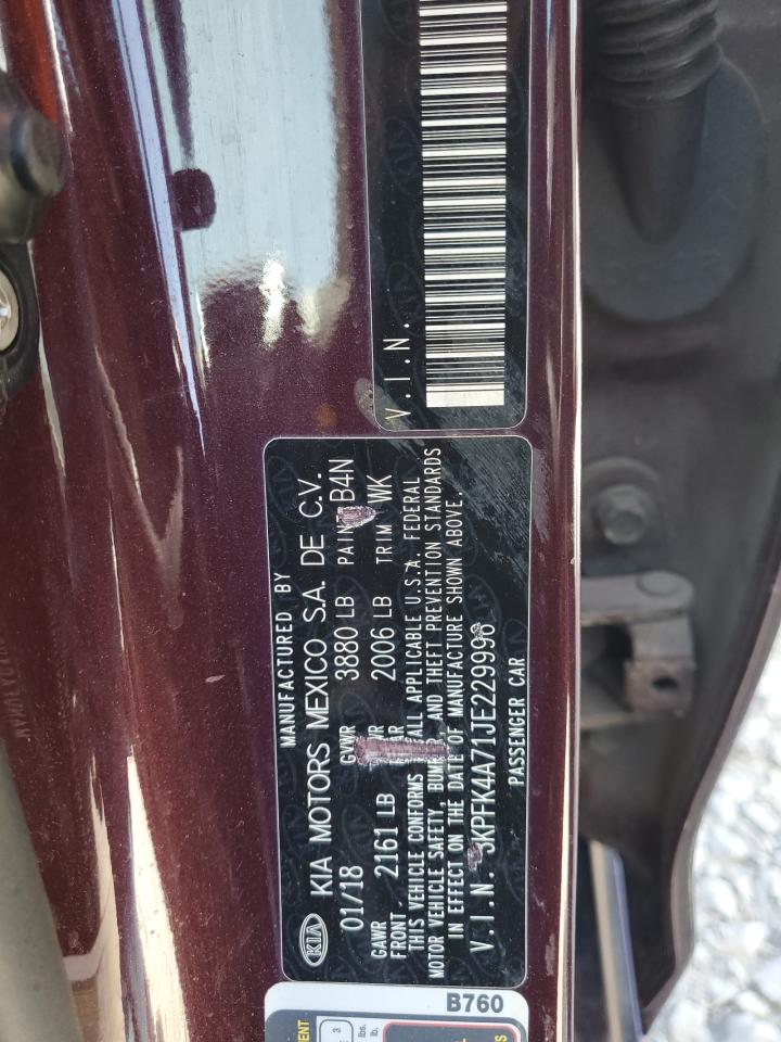 2018 Kia Forte Lx VIN: 3KPFK4A71JE229996 Lot: 81280935