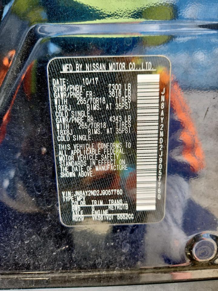 2018 Nissan Armada Sv VIN: JN8AY2ND2J9057760 Lot: 71174895