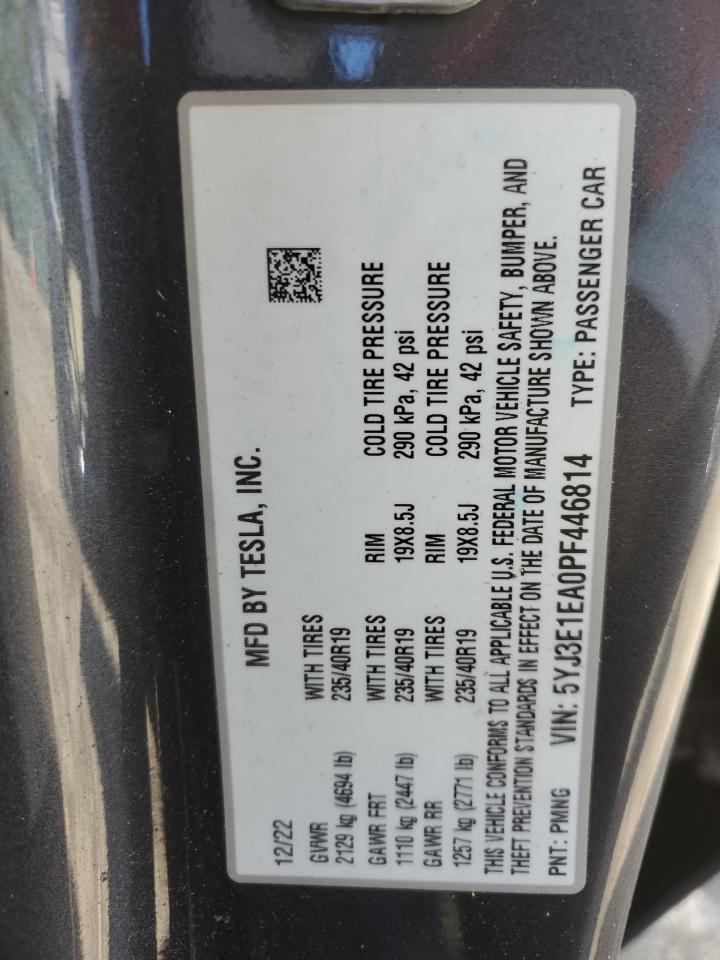 2023 Tesla Model 3 VIN: 5YJ3E1EA0PF446814 Lot: 83875615