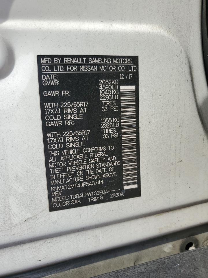 2018 Nissan Rogue S VIN: KNMAT2MT4JP543744 Lot: 80482945