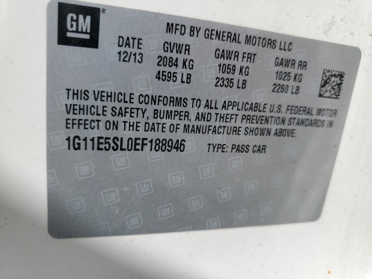 2014 Chevrolet Malibu 2Lt VIN: 1G11E5SL0EF188946 Lot: 81394595