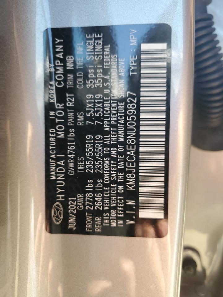 2022 Hyundai Tucson Limited VIN: KM8JECAE8NU059827 Lot: 81819995