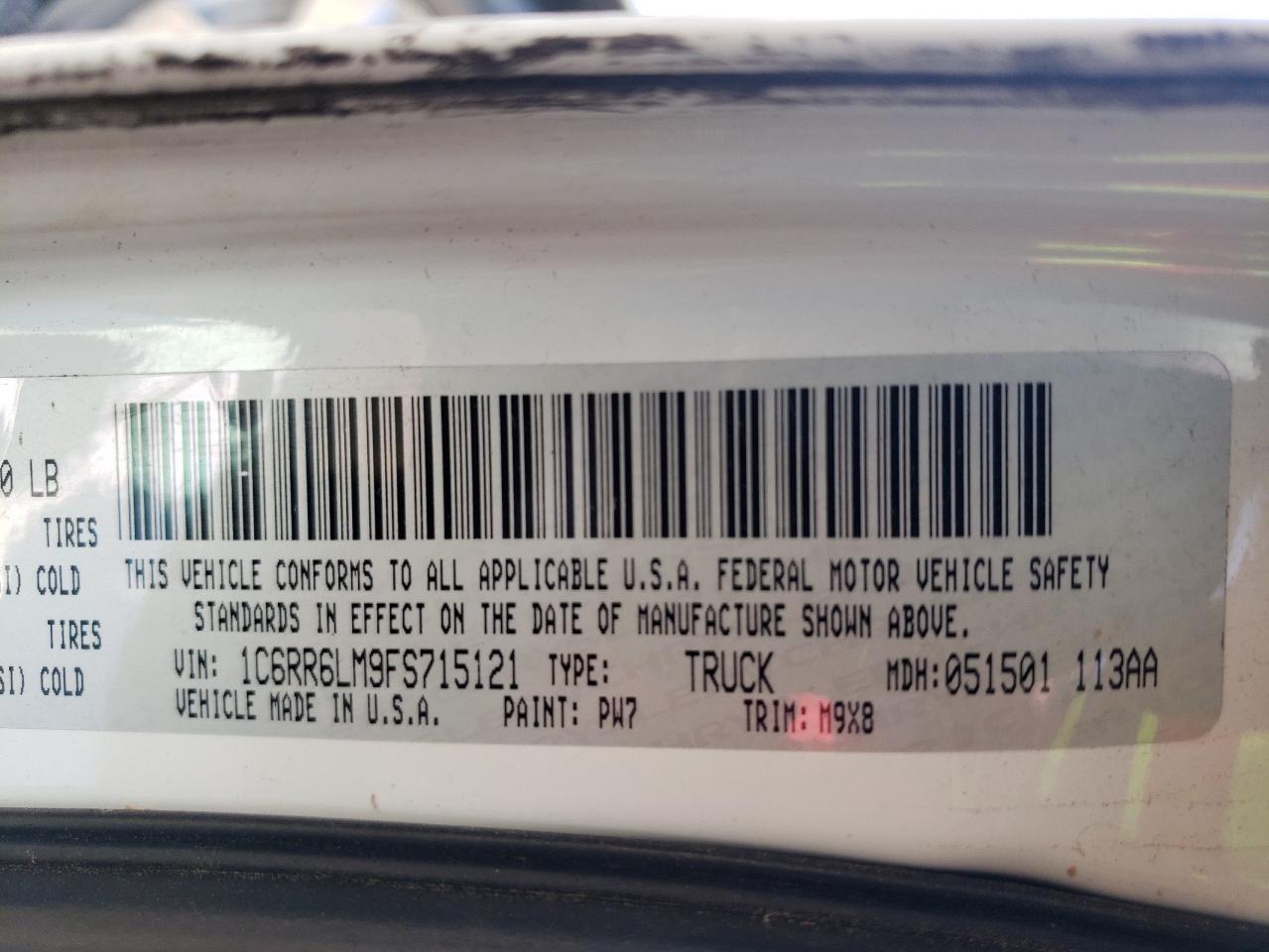 2015 Ram 1500 Slt VIN: 1C6RR6LM9FS715121 Lot: 80872845