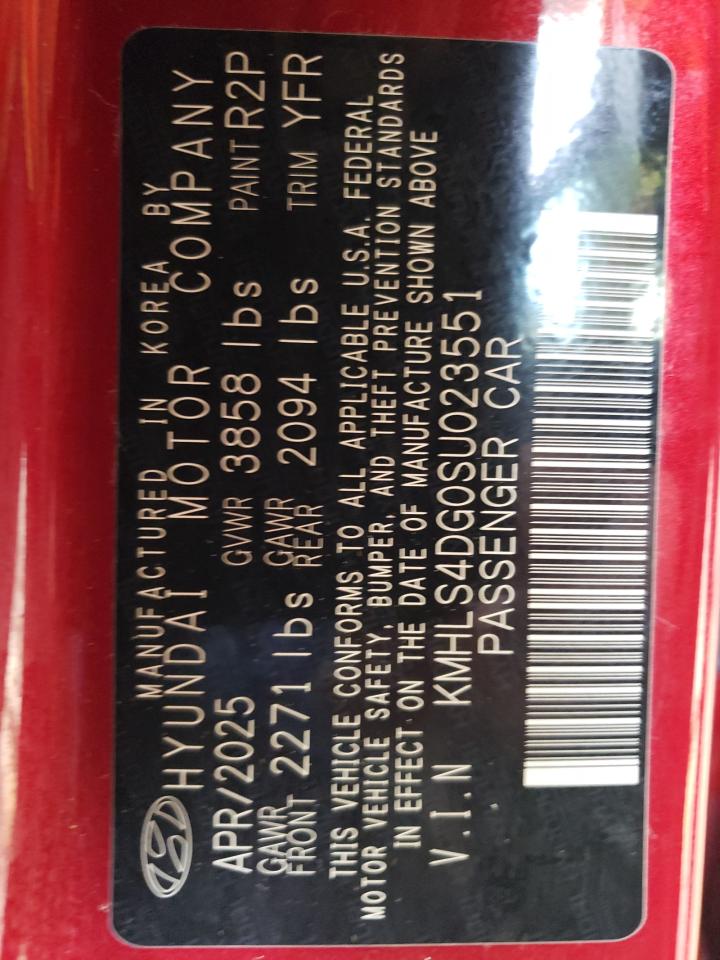 2025 Hyundai Elantra Sel VIN: KMHLS4DG0SU023551 Lot: 84440795