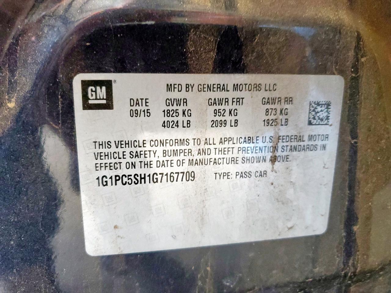 2016 Chevrolet Cruze Limited Ls VIN: 1G1PC5SH1G7167709 Lot: 81373205