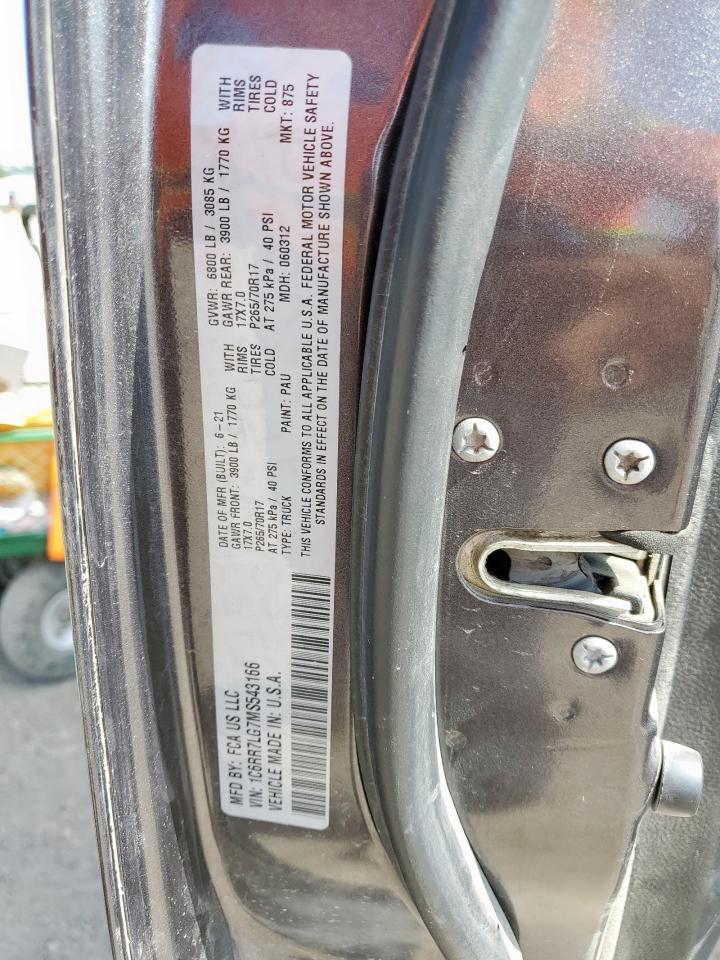 2021 Ram 1500 Classic Slt VIN: 1C6RR7LG7MS543166 Lot: 84477795