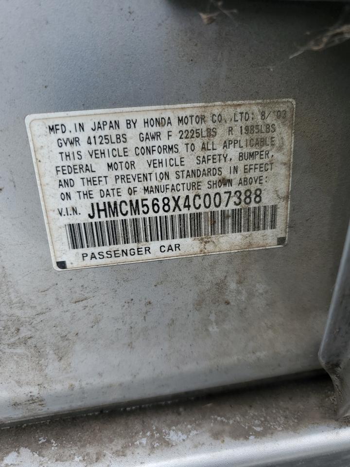 2004 Honda Accord Ex VIN: JHMCM568X4C007388 Lot: 81615085