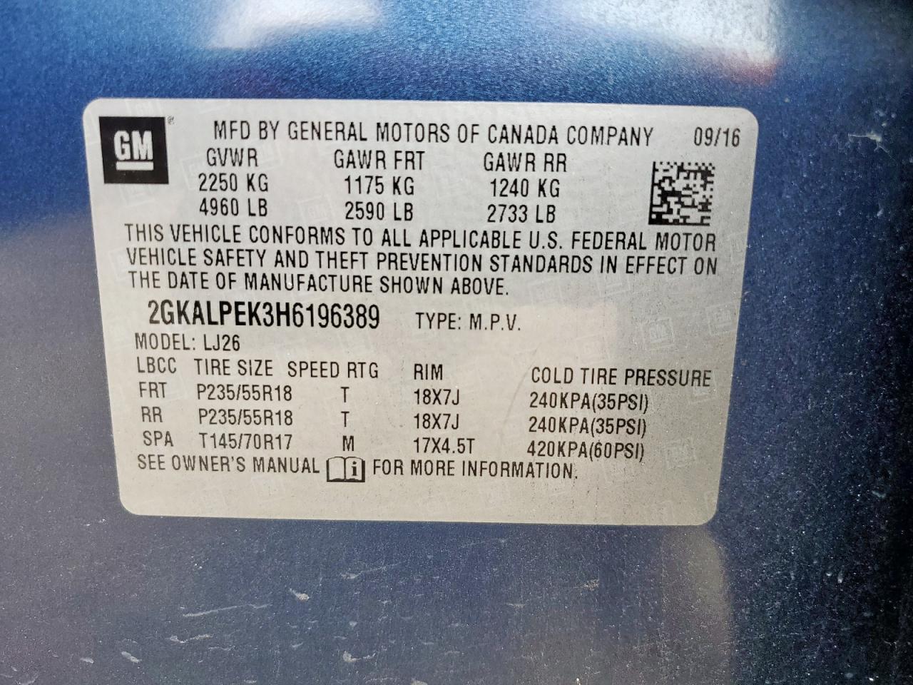2017 GMC Terrain Slt VIN: 2GKALPEK3H6196389 Lot: 81035075
