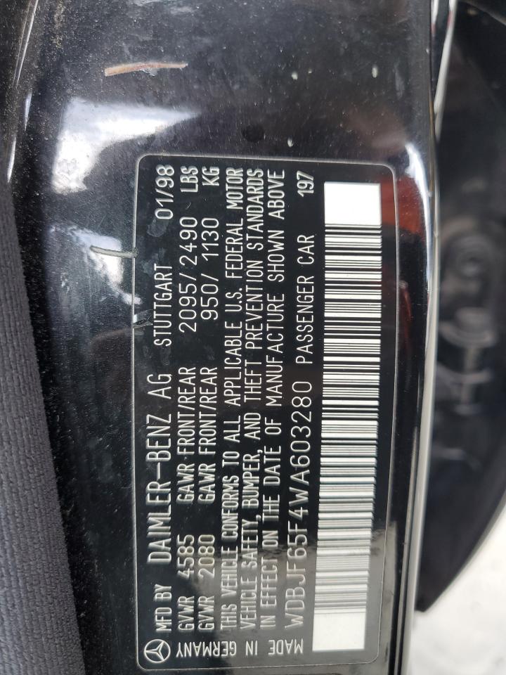 1998 Mercedes-Benz E 320 VIN: WDBJF65F4WA603280 Lot: 81885695