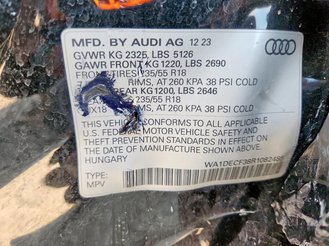 2024 Audi Q3 Premium S Line 45 VIN: WA1DECF38R1082485 Lot: 80842595