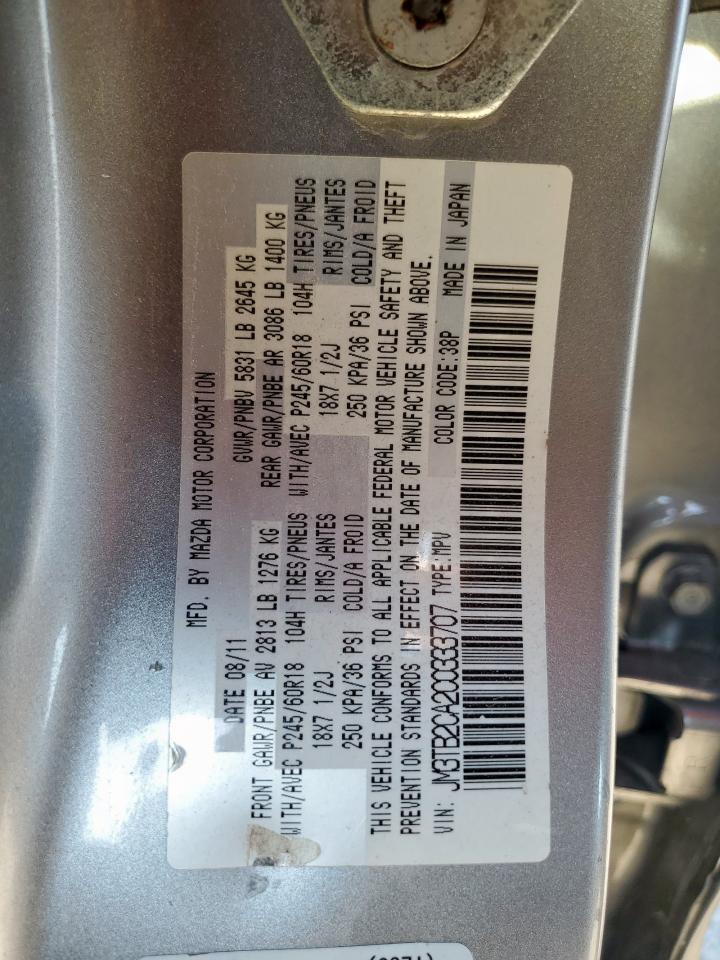 2012 Mazda Cx-9 VIN: JM3TB2CA2C0333707 Lot: 80383385