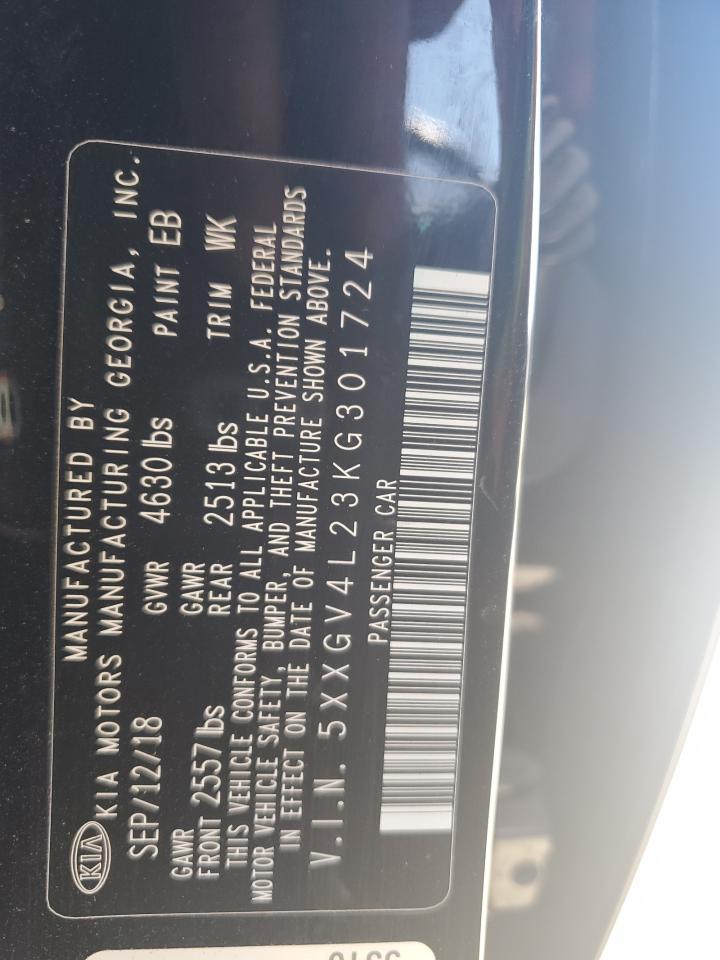 2019 Kia Optima Sxl VIN: 5XXGV4L23KG301724 Lot: 83849985