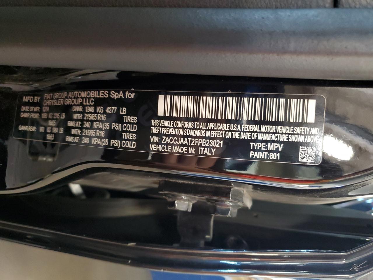 2015 Jeep Renegade Sport VIN: ZACCJAAT2FPB23021 Lot: 83848545