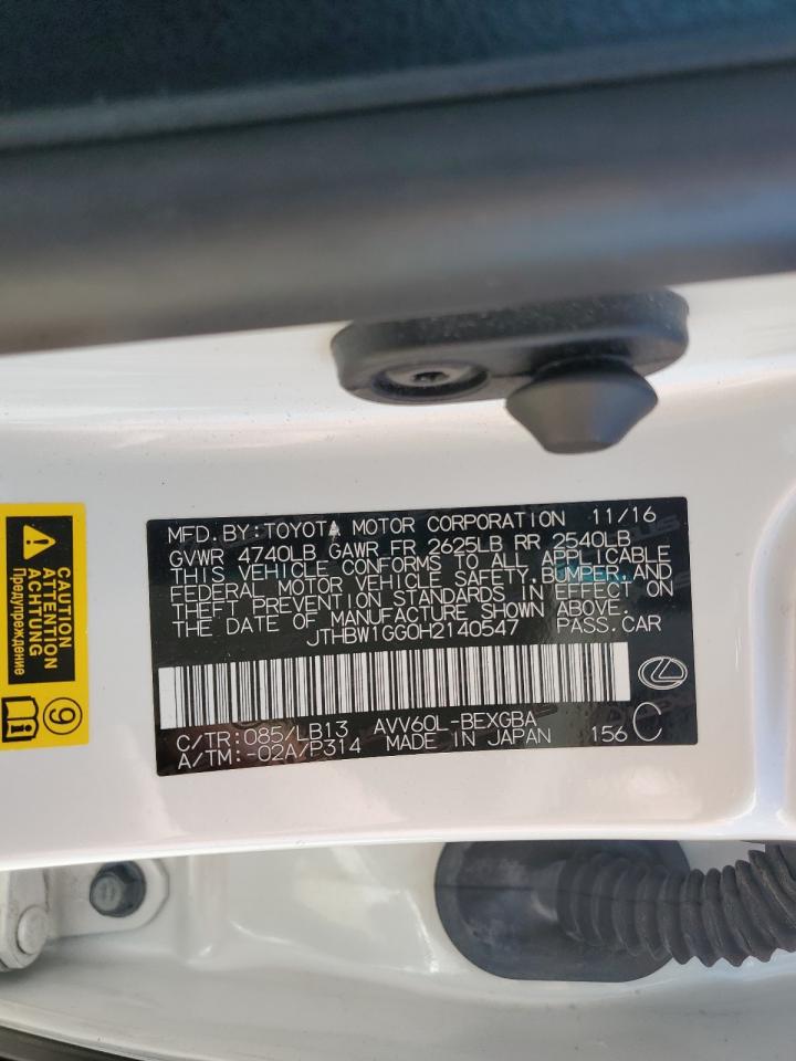 2017 Lexus Es 300H VIN: JTHBW1GG0H2140547 Lot: 71517515