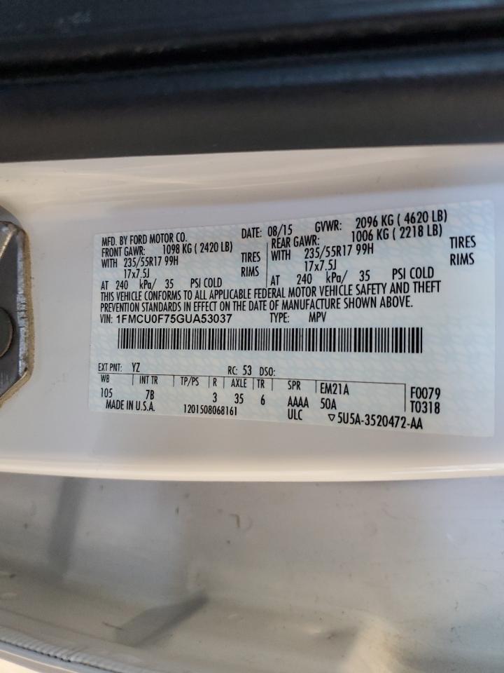 2016 Ford Escape S VIN: 1FMCU0F75GUA53037 Lot: 81655275