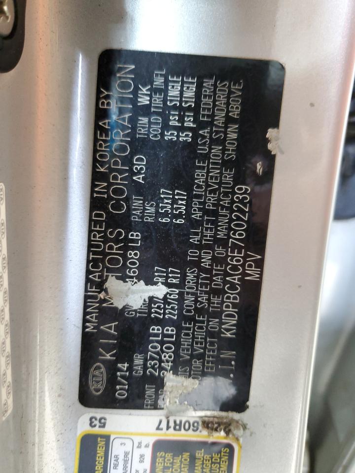 2014 Kia Sportage Lx VIN: KNDPBCAC6E7602239 Lot: 80861775