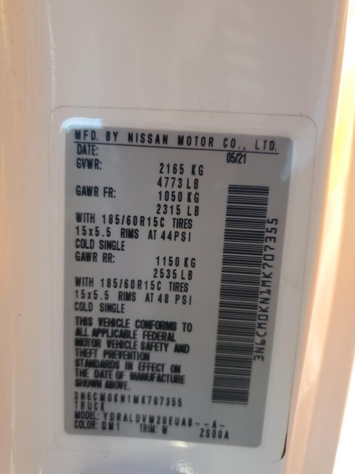 2021 Nissan Nv200 2.5S VIN: 3N6CM0KN1MK707355 Lot: 82120615