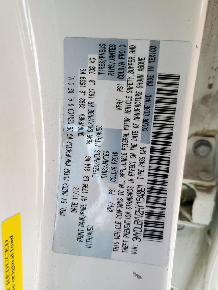 2017 Toyota Yaris Ia VIN: 3MYDLBYV2HY164891 Lot: 81601575
