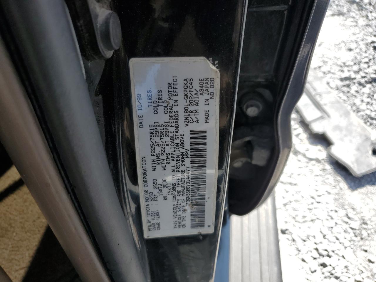 2000 Toyota 4Runner Sr5 VIN: JT3GN86R6Y0144477 Lot: 71862785