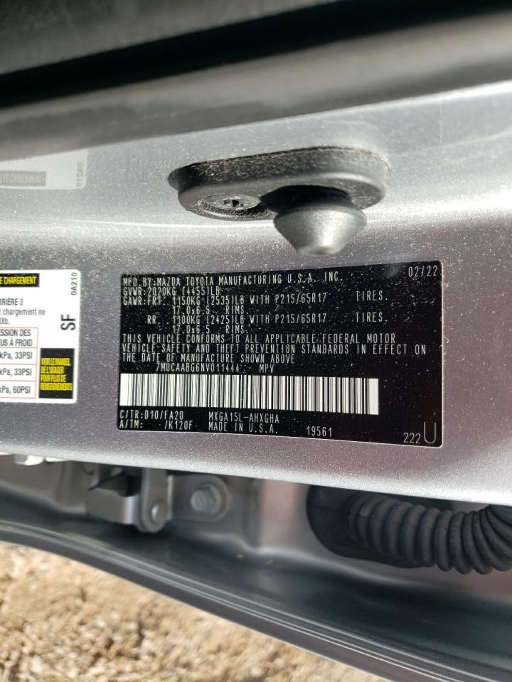 2022 Toyota Corolla Cross Le VIN: 7MUCAABG6NV011444 Lot: 71441935