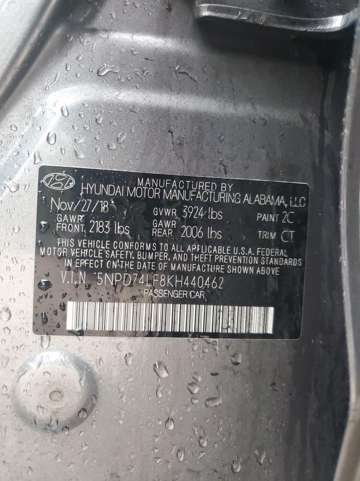 2019 Hyundai Elantra Se VIN: 5NPD74LF8KH440462 Lot: 84725345